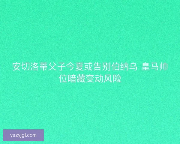安切洛蒂父子今夏或告别伯纳乌 皇马帅位暗藏变动风险